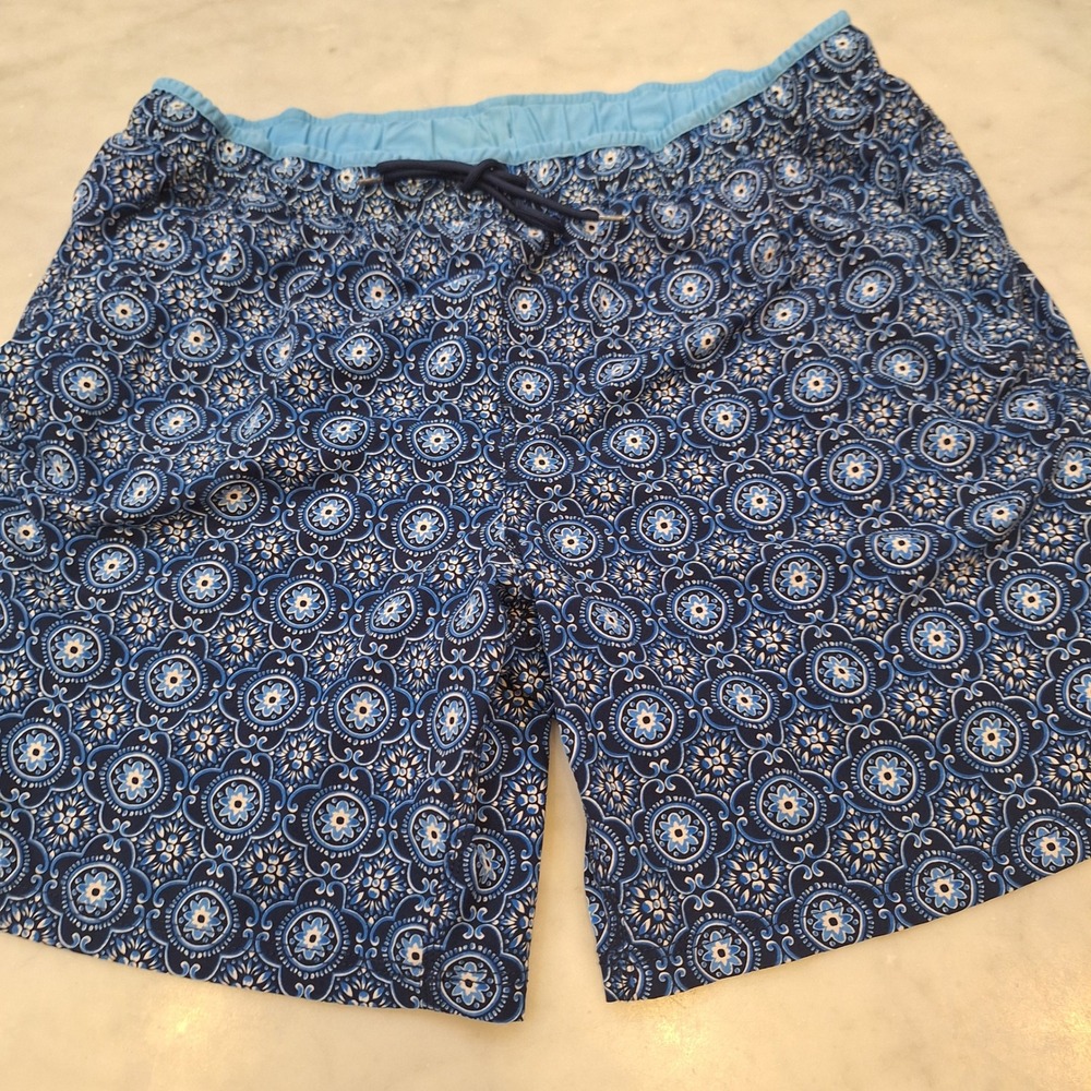 Coolibar‎ Swim Trunks Mens Lg Blue Medallion UPF 50+ Sun Protection Board Shorts